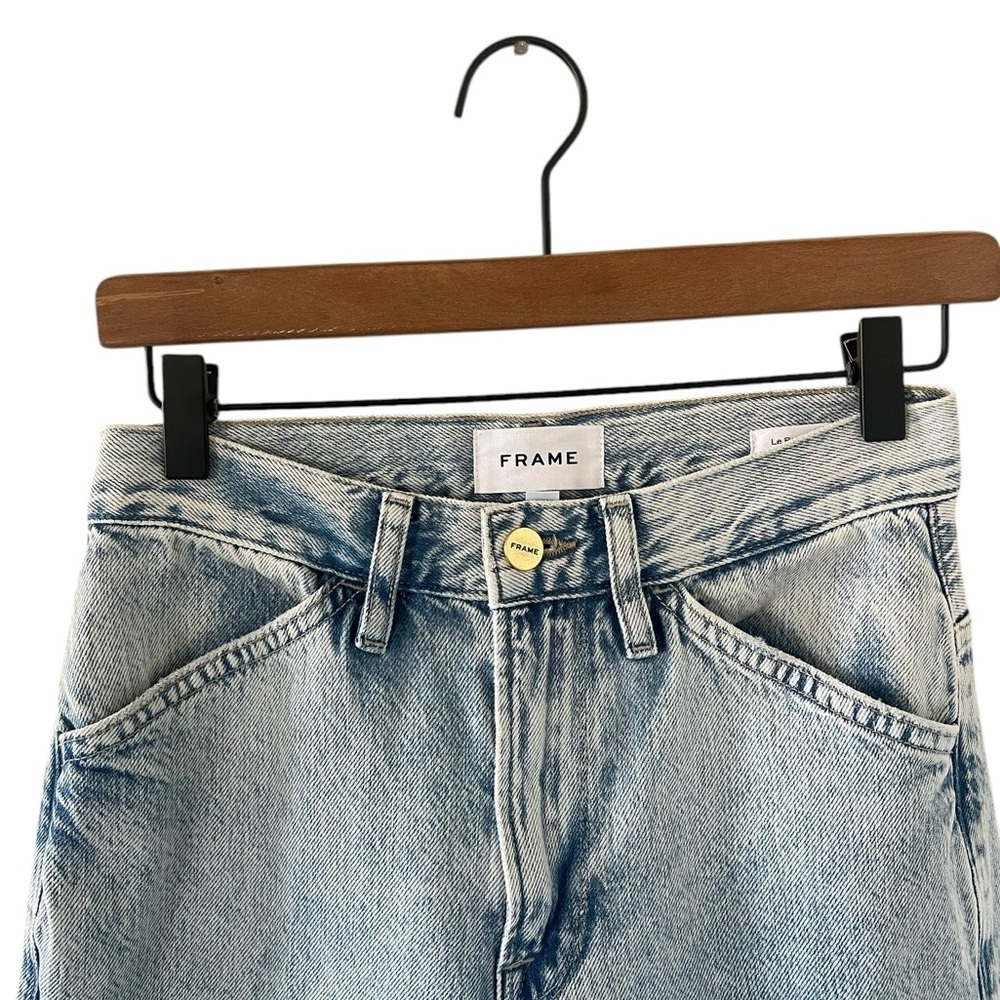 Frame Denim Light Wash Wide Leg Jeans - Light Blue - Picture 7 of 9